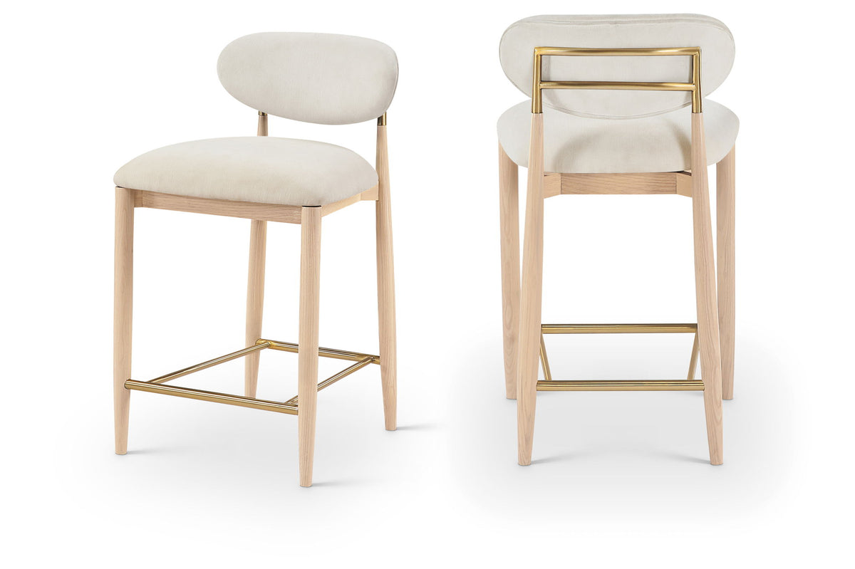 Riccio - Fabric Stool - Natural Frame