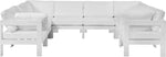 Nizuc - Outdoor Patio 8 Piece Modular Sectional With White Frame