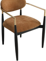 Riccio - Fabric Dining Arm Chair (Set of 2) - Black And Gold Frame
