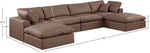 Comfy - 6 Piece Faux Leather Modular Double Chaise Sectional