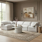 Indulge - Linen 5 Piece Modular Sectional - White