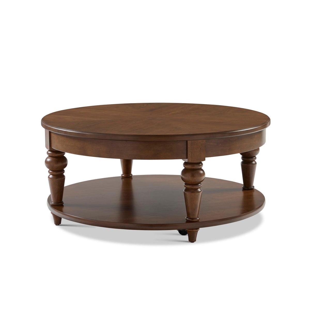 Bellevue - Round Coffee Table With Casters - Whiskey Brown