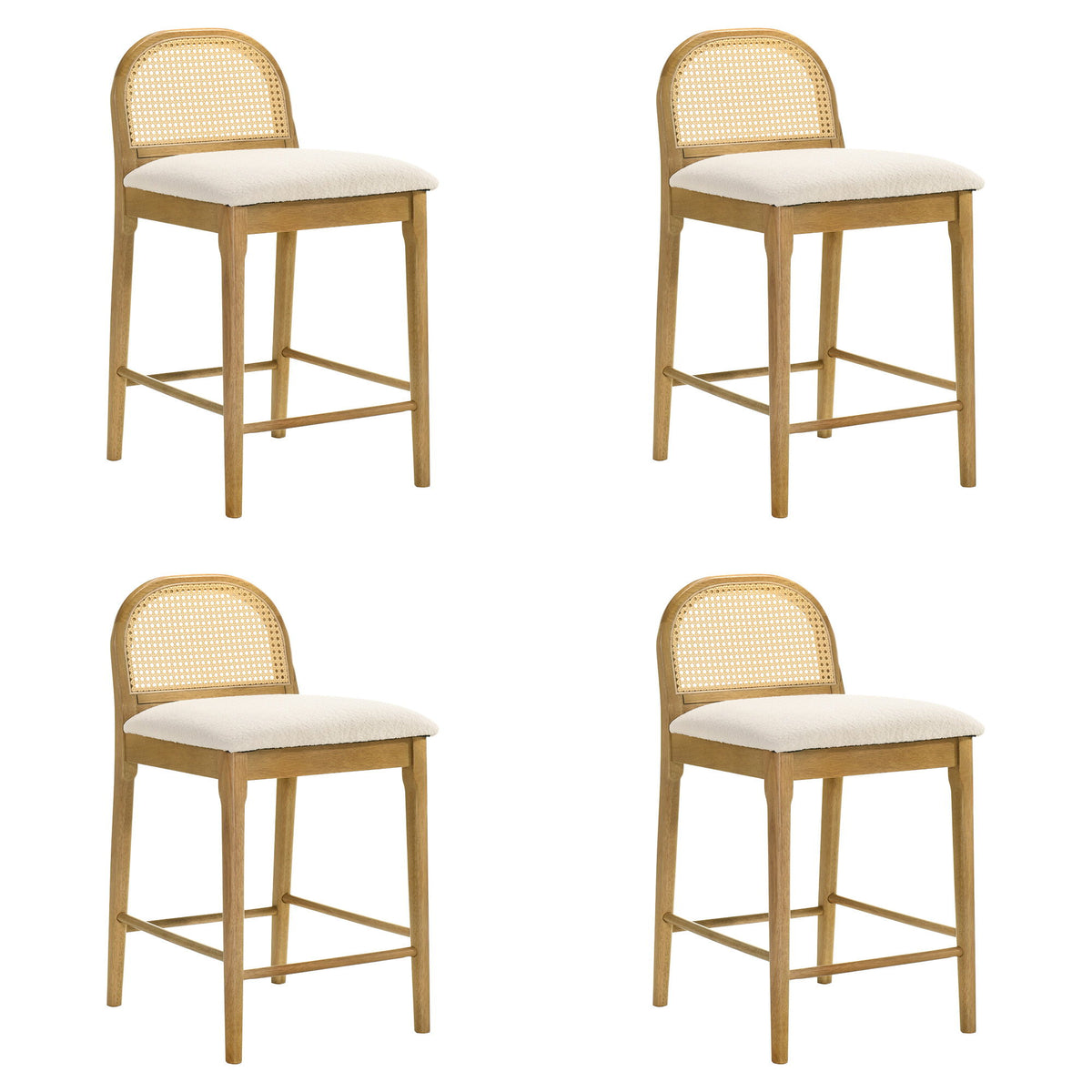 Lucio - Modern Farmhouse Wood Counter Height Kitchen Bar Stool