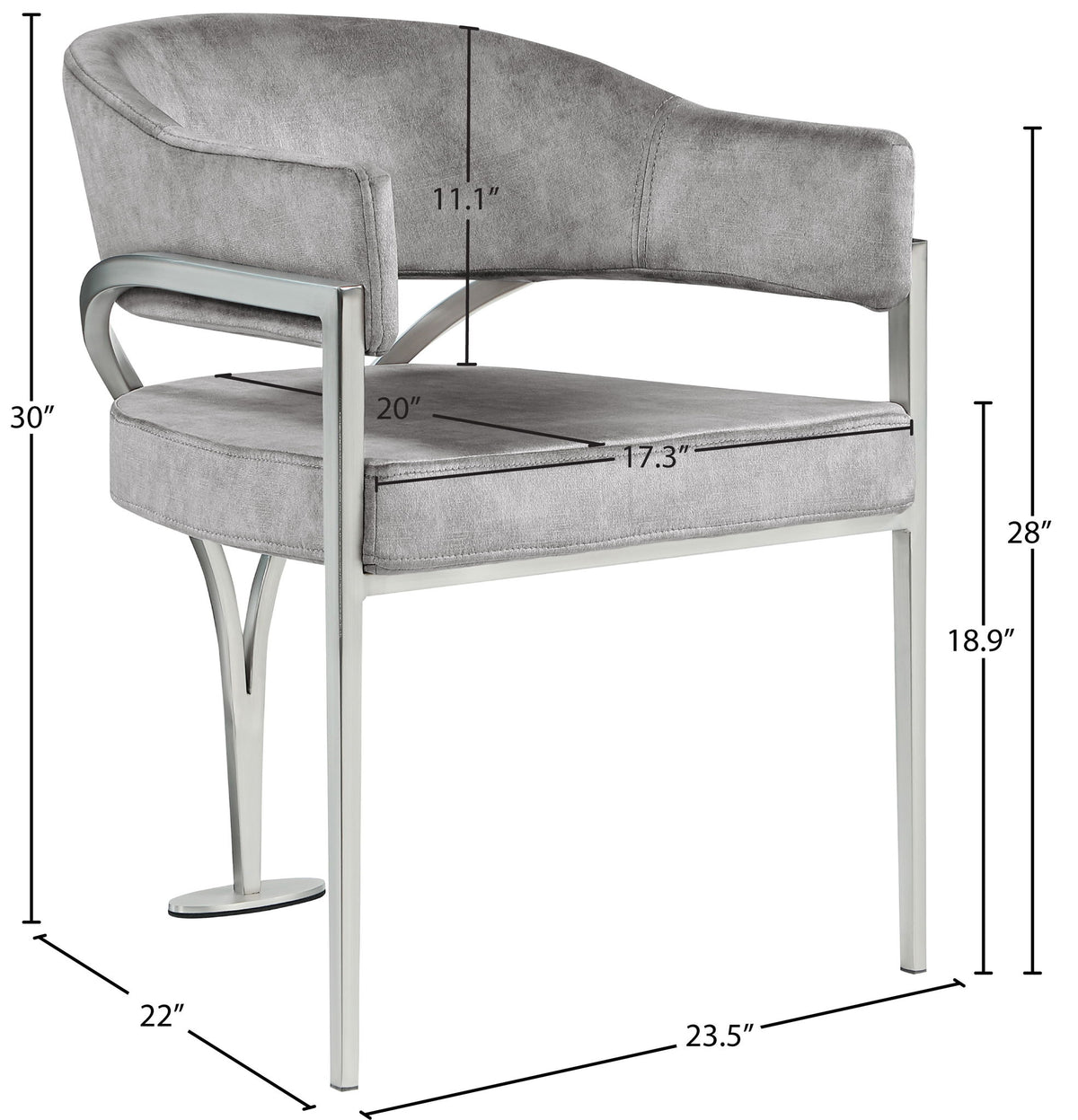 Madelyn - Dining Chair (Set of 2) - Brushed Chrome