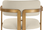 Aurum - Vegan Leather Upholstered Counter Stool With Brushed Brass Base