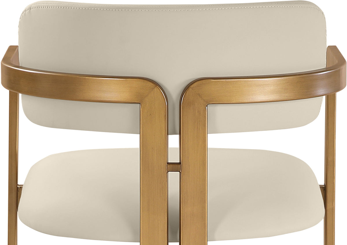 Aurum - Vegan Leather Upholstered Counter Stool With Brushed Brass Base