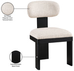 Timbra - Linen Textured Fabric Upholstered Dining Chair (Set of 2) - Black Base