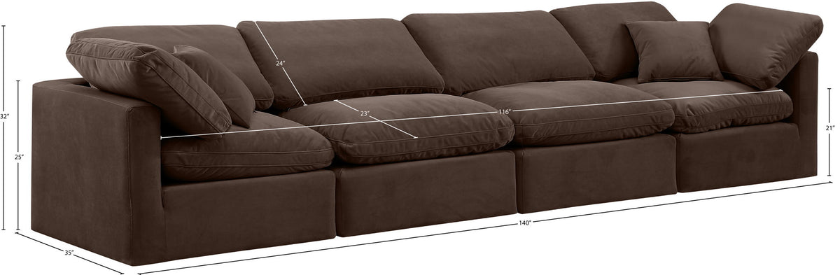 Indulge - Velvet 4 Seat Modular Sofa