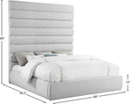Adam - Linen Fabric Bed With 89" Headboard