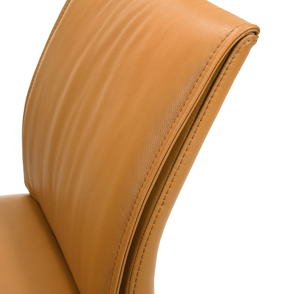 Velena - Full Back Top Grain Leather Upholstered Wood Dining Chairs (Set of 2) - Orange