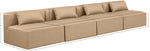Cube - Modular 4 Piece Armless Sofa - Tan