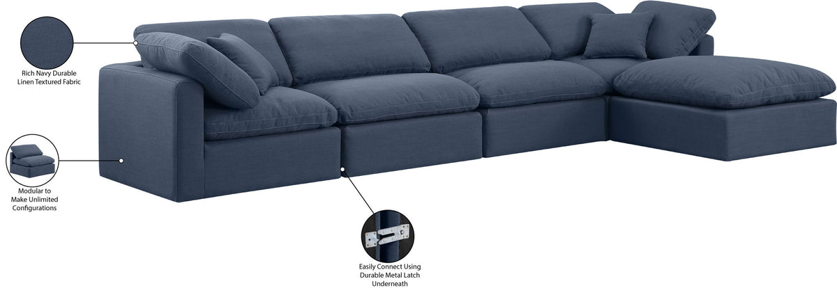 Indulge - Linen 5 Piece Modular Sectional With Chaise