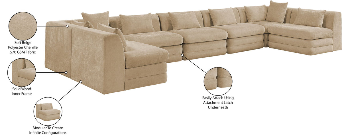 Stellar - 7 Piece Chenille Fabric Upholstered Modular Sectional