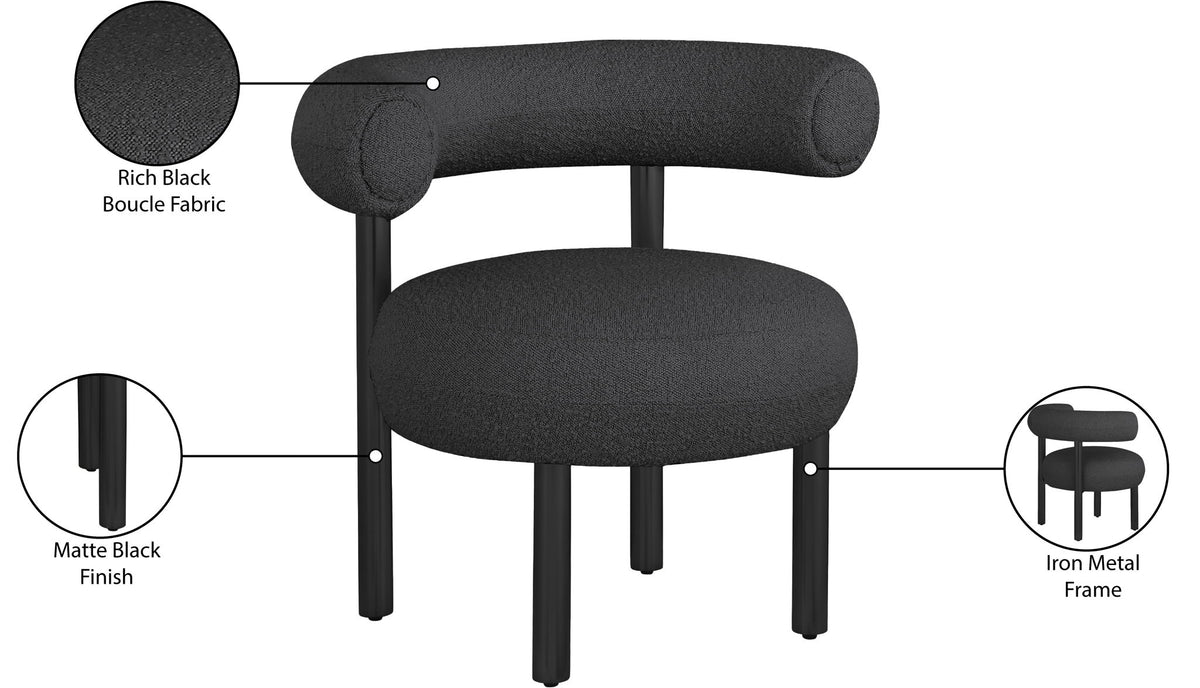 Bordeaux - Boucle Fabric Accent Chair With Black Legs
