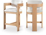 Sacha - Linen Stool With Natural Base