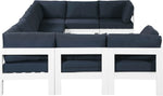 Nizuc - Outdoor Patio 9 Piece Modular Sectional With White Frame