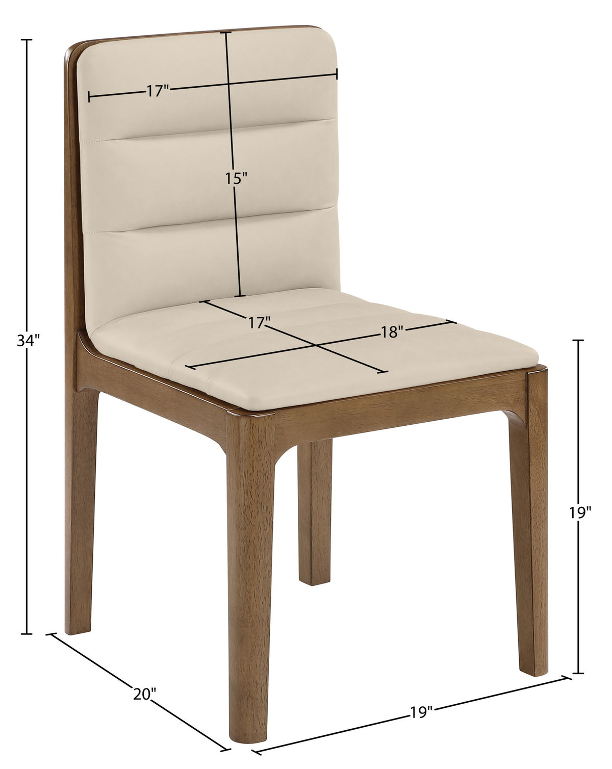 Ellis - Vegan Leather Upholstered Dining Chair (Set of 2) - Brown Base