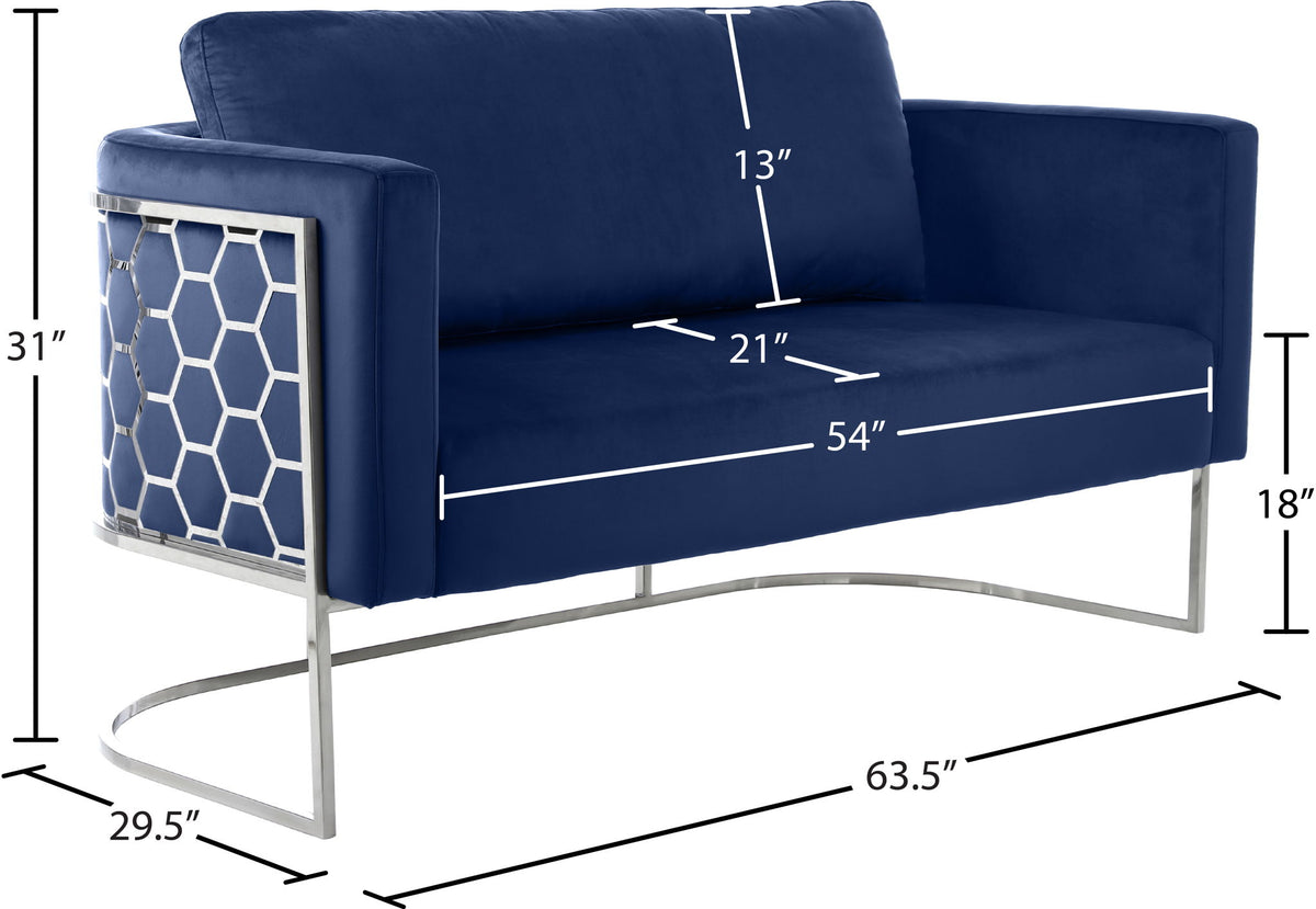 Casa - Loveseat with Chrome Legs