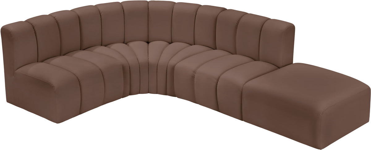 Arc - Faux Leather 5 Piece Corner Modular Sofa