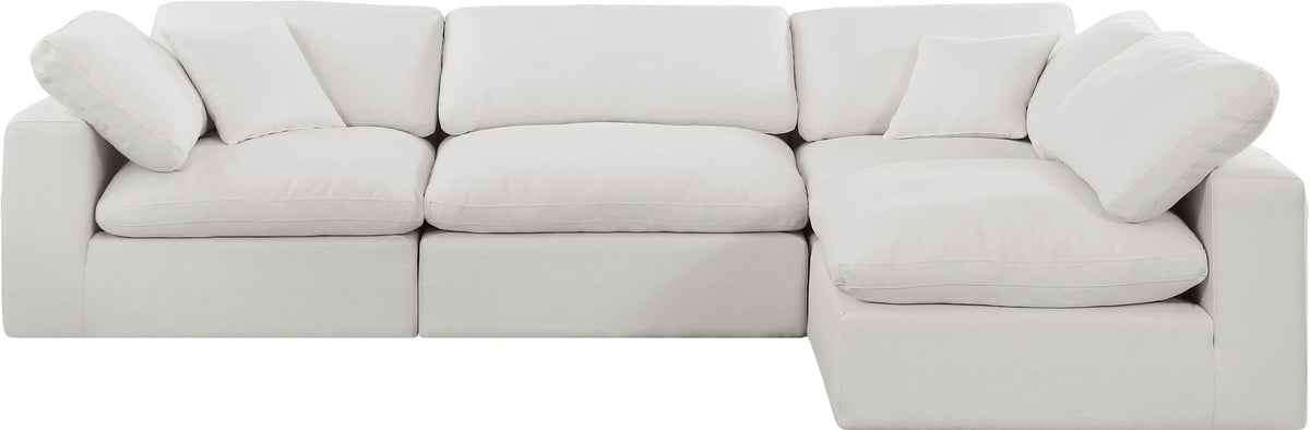 Comfy - 4 Piece Linen Fabric Modular Armless Sectional