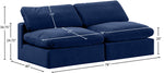 Comfy - Velvet Modular Armless Sofa 2 Seats