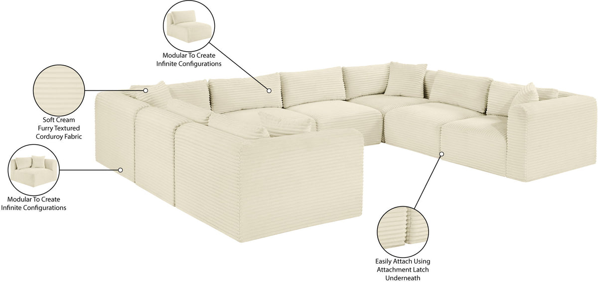 Shaggy - 8 Piece Modular U-Shaped Sectional
