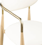 Ronda - Vegan Leather Upholstered Dining Arm Chair - Natural Legs