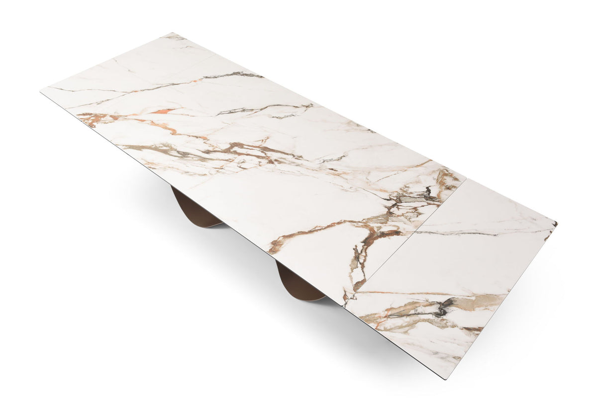 9305 - Dining Table - White / Dark Brown