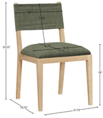 Avon - Linen Textured Performance Fabric Upholstered Dining Side Chair (Set of 2)