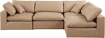Comfy - 4 Piece Faux Leather Modular Armless Sectional - Tan