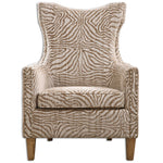 Kiango - Animal Pattern Armchair - Light Brown