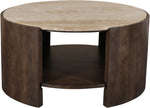 Solstice - Travertine And Mango Wood Table