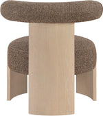 Calder - Linen Textured Fabric Upholstered Accent Chair - Painted Natural Base
