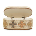 Olivier - Cotton Oval Storage Ottoman - Beige
