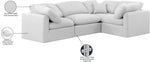 Indulge - Linen 4 Piece Modular Corner Sectional - White