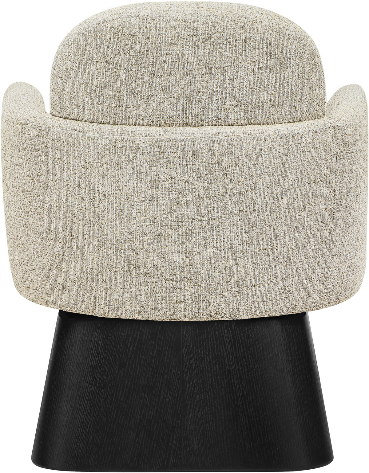 Marlowe - Linen Textured Fabric Upholstered Swivel Accent Chair - Stained Black