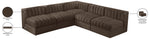 Rummi - Armless Velvet Performance Fabric Upholstered 5 Piece Modular Sectional