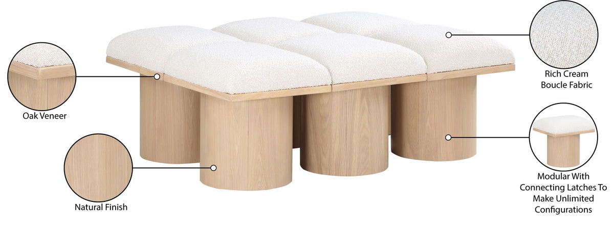 Pavilion - 6 Piece Modular Bench With Natural Base