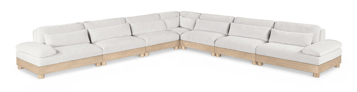 Turin - Chenille Fabric Upholstered Modular Sectional - White