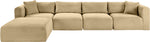 Shaggy - 5 Piece Modular Sectional With Ottoman