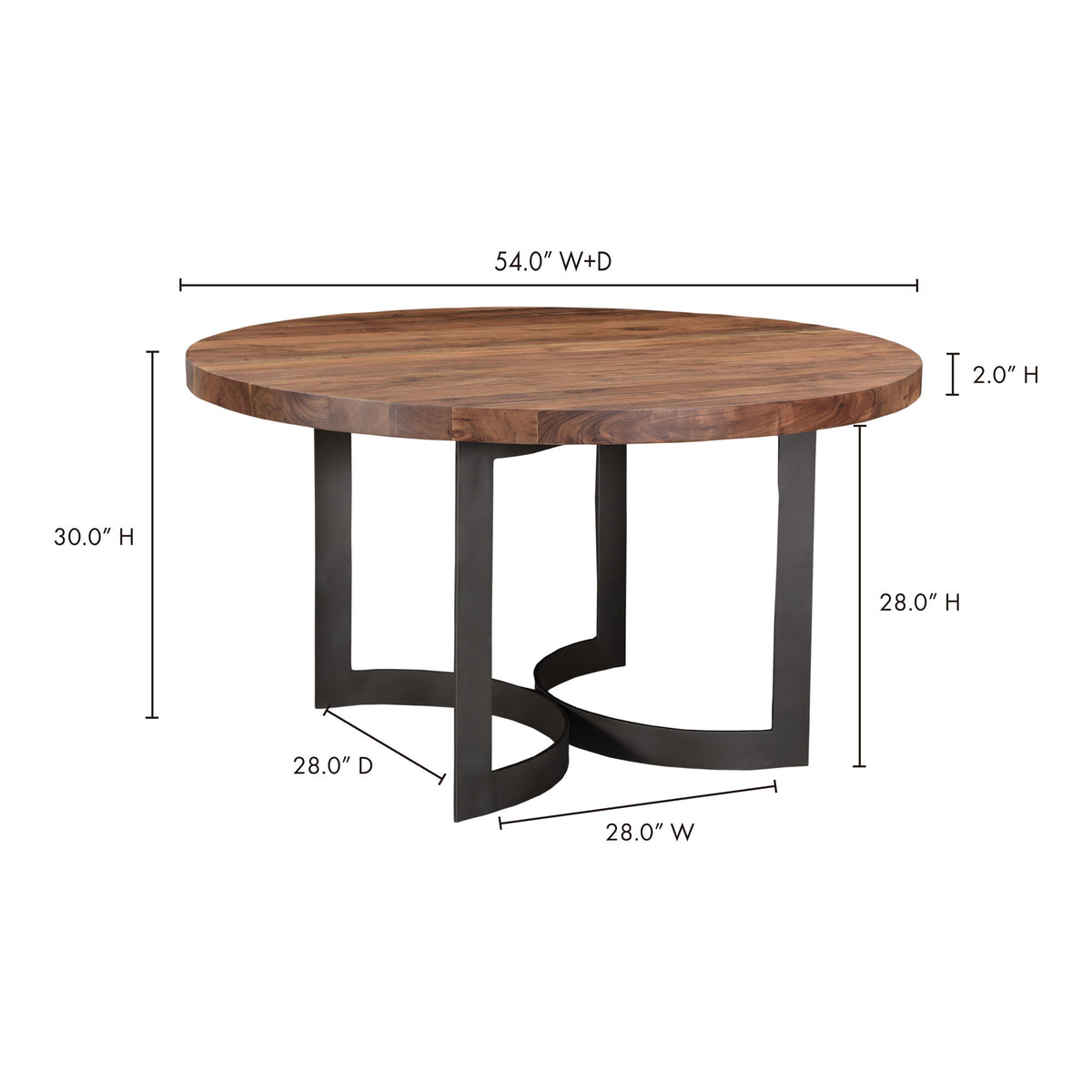 Bent - Round Dining Table - Smoked