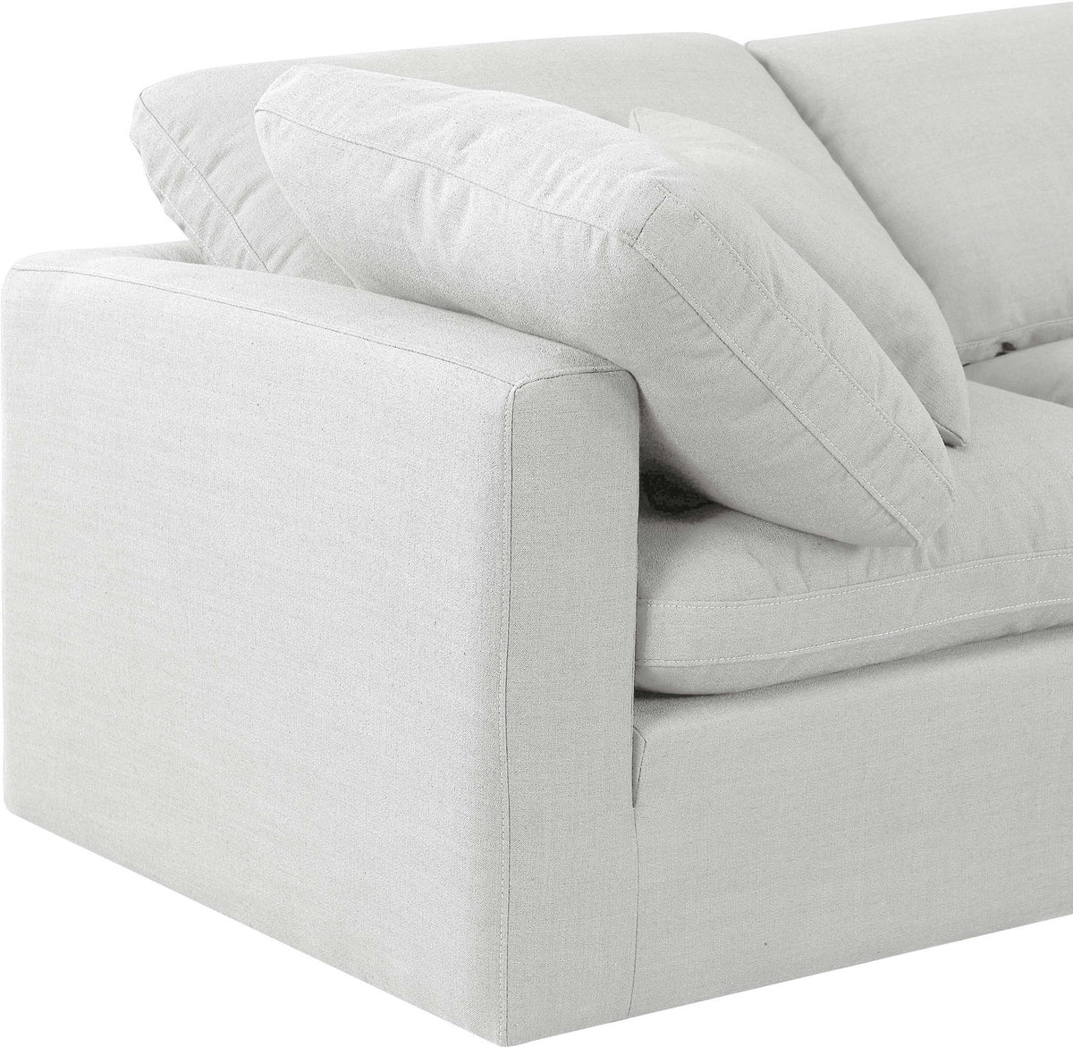 Indulge - Linen 5 Piece Modular Sectional With Chaise - White