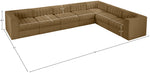 Rummi - Velvet Performance Fabric Upholstered 7 Piece Modular Sectional (With 3 Corner Chairs)