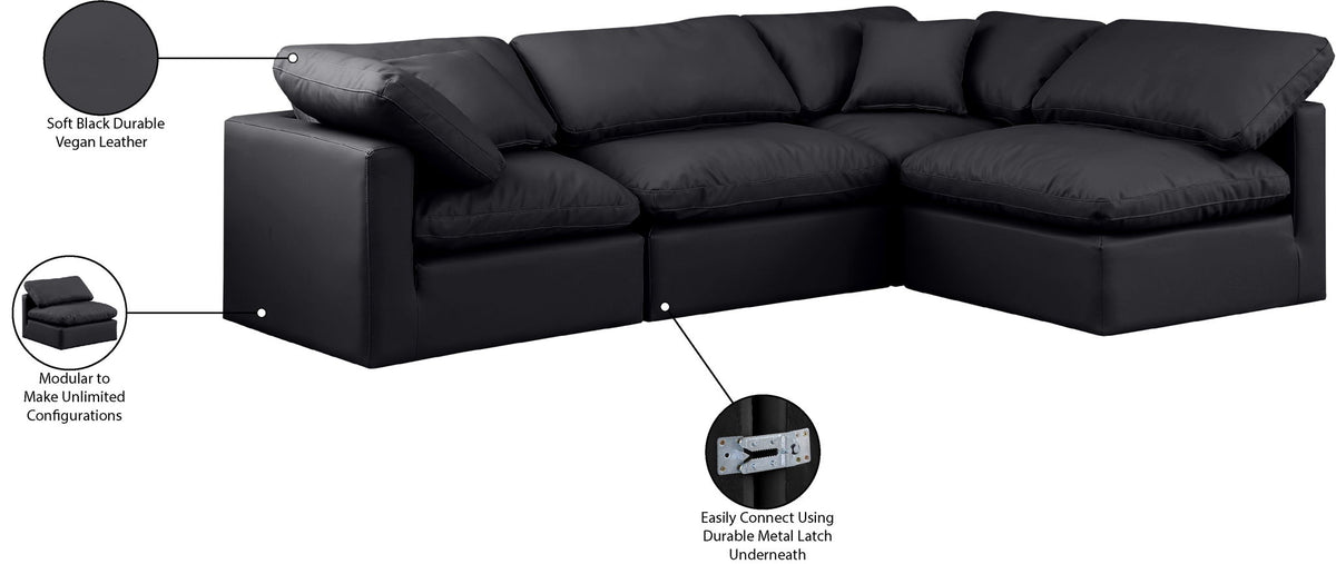 Indulge - Faux Leather 4 Piece Modular Sectional