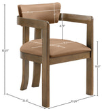 Lavrin - Vegan Leather Upholstered Dining Arm Chair (Set of 2) - Walnut Base