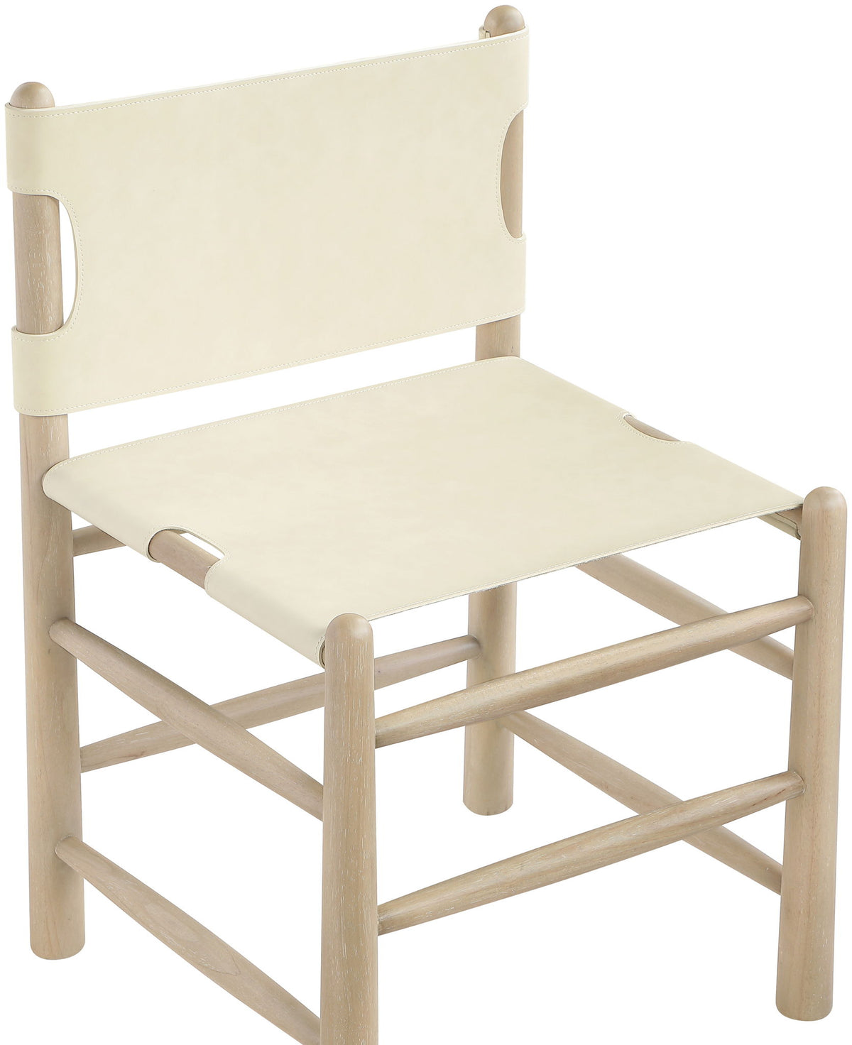 Santos - Vegan Leather Upholstered Dining Chair With Stained Natural Base (Set of 2)