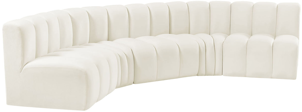 Arc - Velvet 5 Piece U-Shaped Modular Sofa