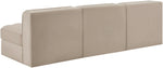 Rummi - Velvet Performance Fabric Upholstered 3 Piece Modular Armless Sofa