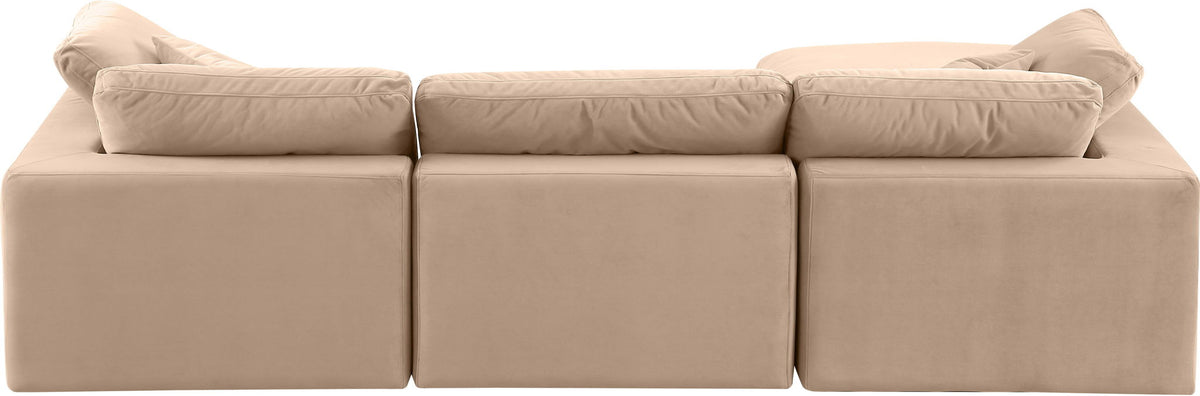 Comfy - 4 Piece Velvet Modular Sectional With Chaise