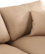 Comfy - 5 Piece Faux Leather Modular Corner Armless Sectional - Tan